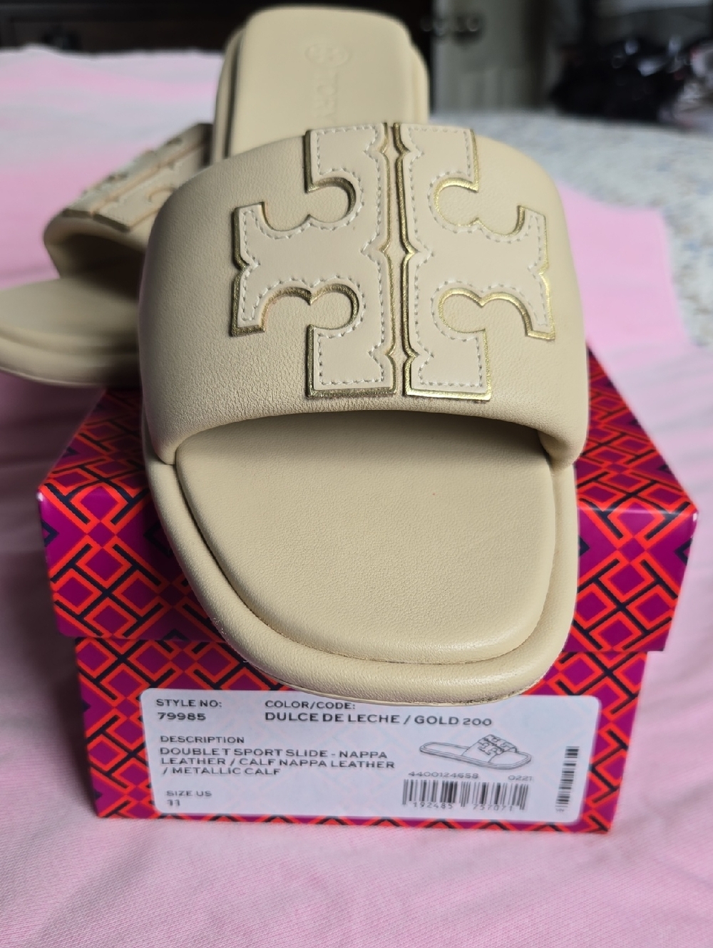 Tory Burch Nappa Leather Slide - Dulce de Leche with dust bag